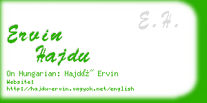 ervin hajdu business card